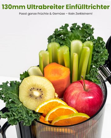 LINKChef Slow Juicer: повільний соковичавник для овочів та фруктів, 1.8 л, з функцією реверсу, BPA Free