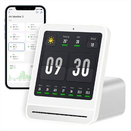 Монітор якості повітря Qingping Gen 2: PM2.5, CO2, PM10, температура, вологість, шум. Оновлена модель з будильником