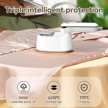 Вертикальний праскою 2-в-1 Vertikales Bügeleisen: потужний, компактний для подорожей, дому та офісу. 3 рівні пари, швидкий нагрів, складна конструкція, білий колір