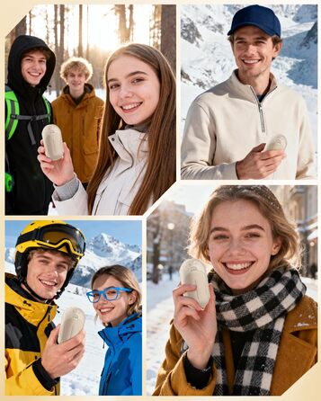 Електричний підігрівач для рук Bosoner: комплект 2 шт., 6000mAh, USB, портативний, теплий подарунок для чоловіків та жінок