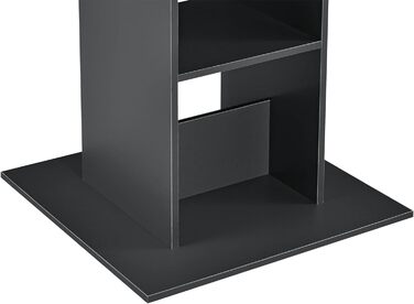 Барний стіл квадратний 110x70x70 см Стіл для бістро з 3 полицями Барний стіл Барна стійка Стіл (темно-сірий / дерев'яний кольори)
