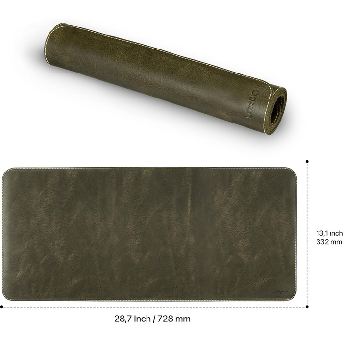 Килимок для миші Londo Echtleder з натуральної шкіри, великий розмір, зелений