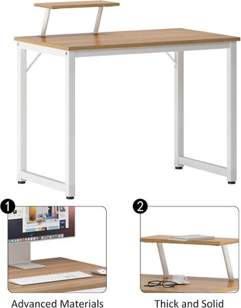 Комп'ютерний стіл SDHYL 100 см: сучасний дизайн, полиці для зберігання, ідеальний для дому та офісу