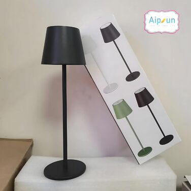 Aipsun LED настільна лампа акумуляторна, диммер, зелена, 5500mAh, IP54, для ресторану, спальні, бару. Регулювання кольору 2700K-6000K, матеріал: алюміній. 1 шт.