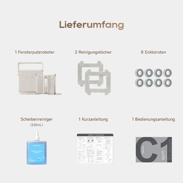 Робот-прибиральник вікон Dreame, 5500 Па, CornerClean, Dual Spray, інтелектуальна навігація (C1 Station)