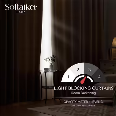 Бежеві термоштори Softalker з крюшельною стрічкою, затемнюючі, 2 шт. 260x140 см, щільні гардини для дитячої кімнати, для рейкової системи
