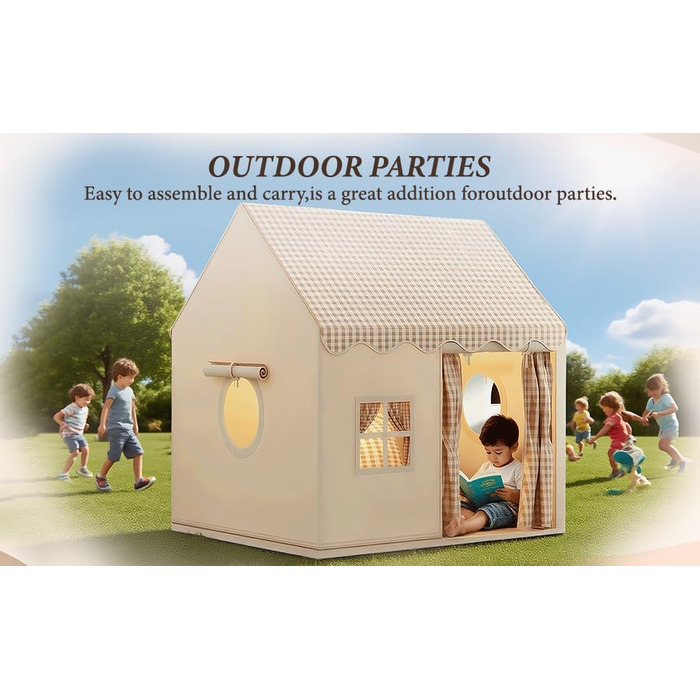 Дитячий намет-будиночок для гри в приміщенні (нейтральні кольори)