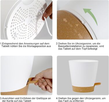 Набір горщиків для квітів 6 шт. з автополивом, чорний (білий+коричневий), 20.3-12.7 см. Ідеально для дому та балкону