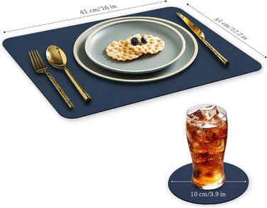 Набори серветок на стіл Bacgnyer, 6 шт., чорні, миючі, підставки під тарілки, для дітей, осінні, з екошкіри, підставки під тарілки