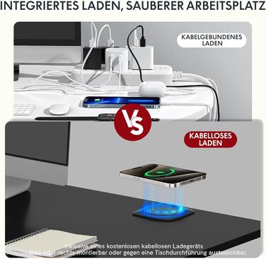 Регульований стіл Sanodesk з бездротовою зарядкою та подвійним мотором, компактний 110x54 см. Стабільний електричний стіл для стояння та сидіння (Чорний)