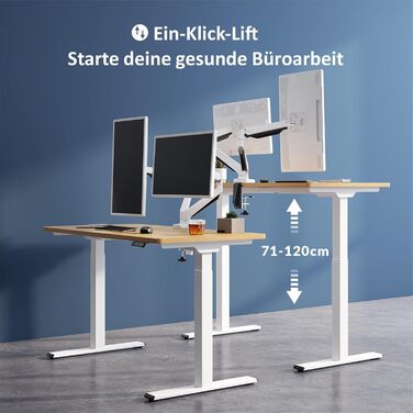 Електричний регульований стіл ALLDREI з 2 моторами, Type-C порт, 4 пам'яті, телескопічна ніжка (сірий)