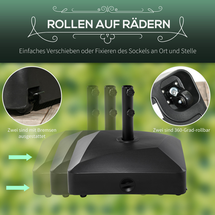 Підставка для парасольки, чорна, 54,5 x 54,5 x 46,5 см