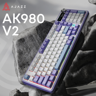 Бездротова механічна клавіатура Ajazz AK980 V2 Gift Switch V2 Purple White Blue (AK980-V2-G-PWB)