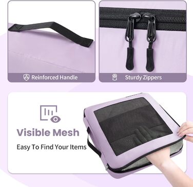 Набір органайзерів для подорожей у валізу, 10 шт, легкі пакувальні куби для впорядкування речей у дорогу (Фіолетовий)