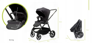 Прогулянкова коляска 4BABY FOSTER з реверсивним сидінням, до 22 кг, алюмінієва