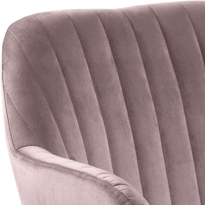 AC Design Furniture Стілець для їдальні Wendy, рожевий/чорний, велюр/метал, 57x61x83 см