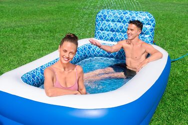 Басейн Bestway Family Waterfall Oasis з водяним розпилювачем, 229x152x96 см, синій