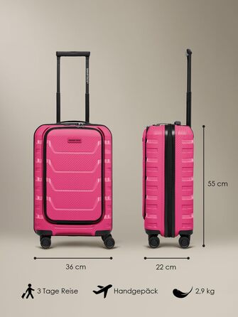 Набір валіз Smartbox Hartschalen 3-в-1: розширювані, з TSA-замком, з відділенням для ноутбука (рожевий)