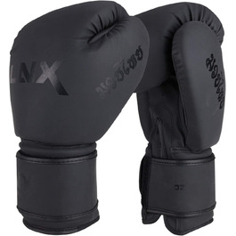 Боксерські рукавички LNX MT-One спеціально для Муай Тай кікбоксингу 10 12 14 16 унцій для спарингів і тренувань і багато іншого ультимативний чорний (001) 12 унцій