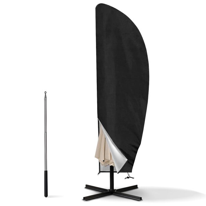 Чохол для парасольки/зонту великого розміру (2-4 м), чорний. Захист від сонця, вітру та снігу. Розміри: 205 x 25/57/48 см