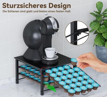 Тримач для капсул Dolce Gusto, металева висувна шухляда на 5 ярусів (90 капсул)