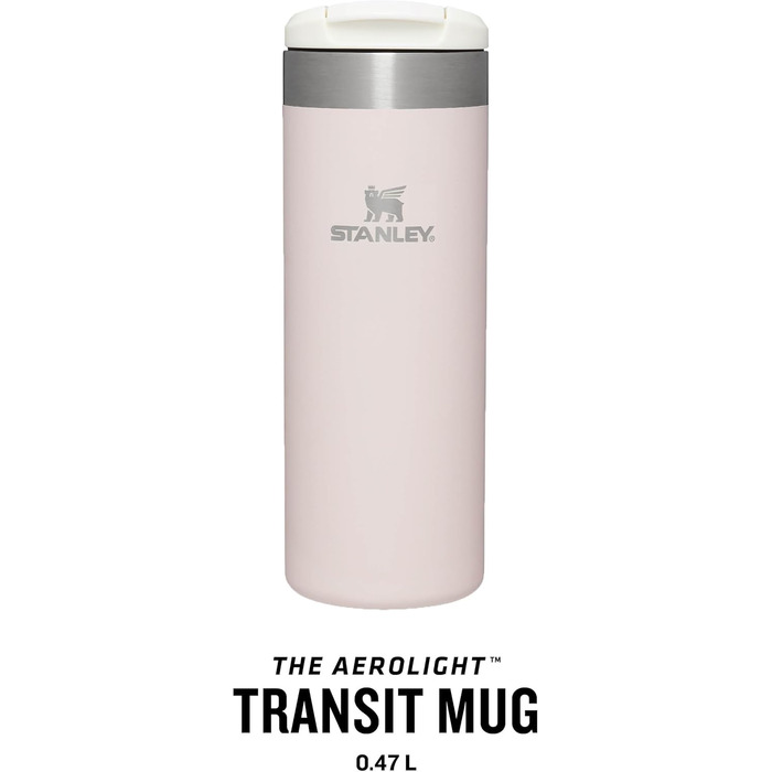 Термокружка Stanley Aerolight Transit 470 мл Rose Quartz - Збереження тепла 6 годин, сумісна з автотримачами