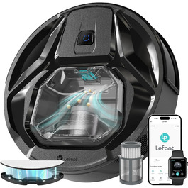 Робот-пилосос LEFANT M320 з вологою, 6000Pa, ущільнення, App/Alexa, чорний
