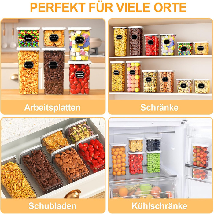 Герметичні контейнери для зберігання продуктів з кришкою, набір 6 шт (до 1,8л)