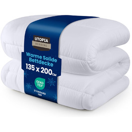 Ковдра Utopia Bedding 135x200 см, всесезонна, 370 GSM, дихаюча, стеганий наповнювач, супер м'яка (біла)