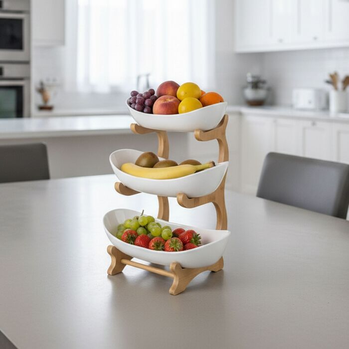 Підставка для рослин Relaxdays з бамбука, 3 яруси