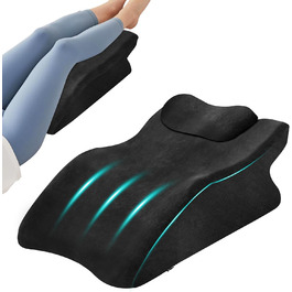 Подушка для ніг Zepphi з піною з пам'яті, трикутна подушка для підтримки ніг, ергономічна подушка для комфорту - ідеальна для дивану, ліжка, відпочинку та дому (Чорний)