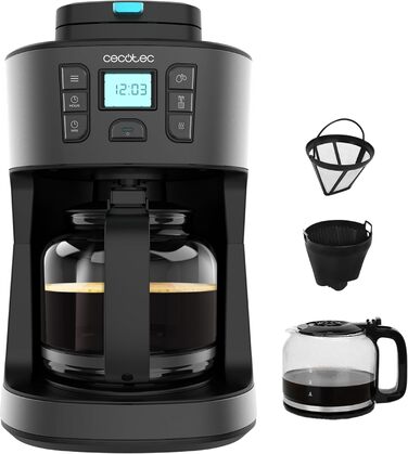 Кавомашина Cecotec Coffee 66 Grind & Drop Essential: вбудована кавомолка, 1086 Вт, до 12 чашок, нержавіюча сталь, автоматичне відключення