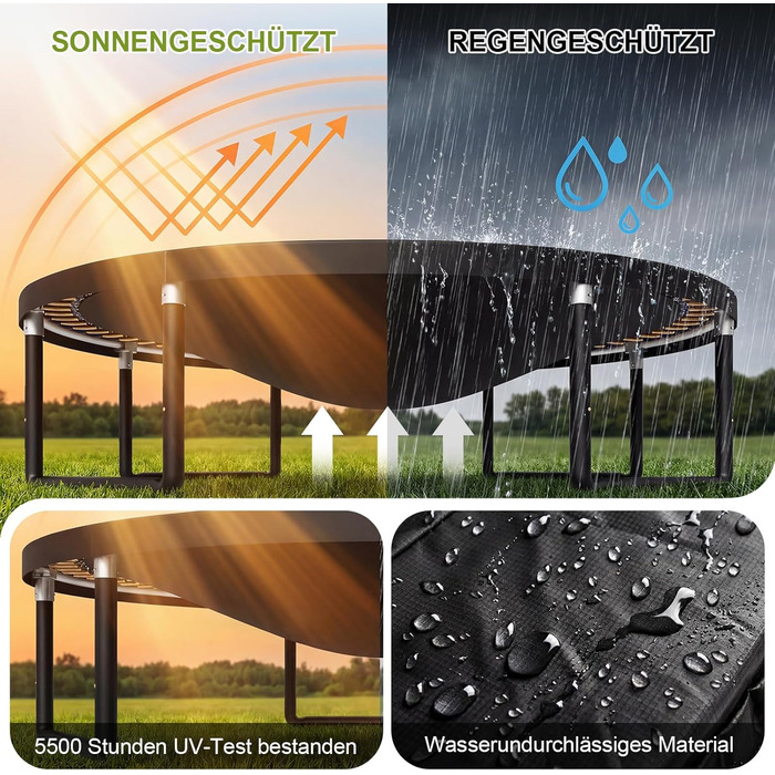 Батут Devoko вуличний Ø305 см з захисною сіткою та драбиною, чорний - Дитячий садовий батут з сертифікатом GS