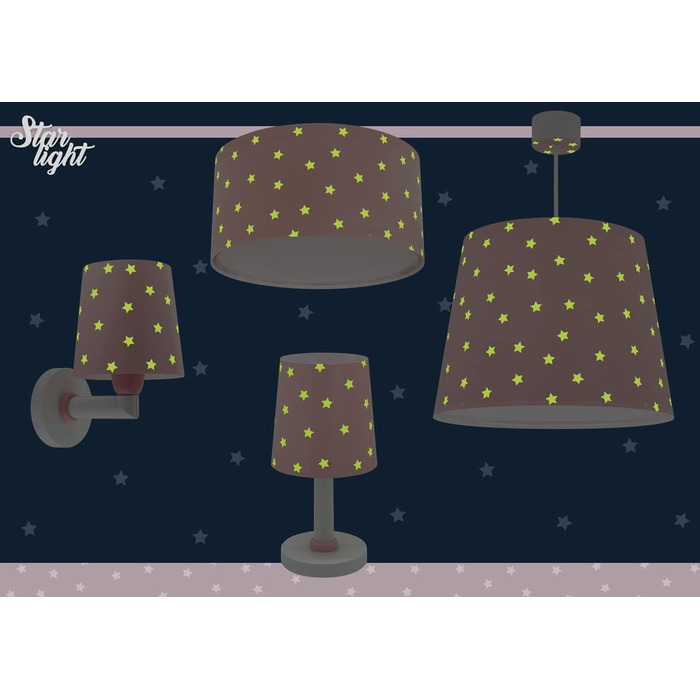 Стельовий світильник Dalber дитяча кімната, стельовий світильник для дітей Star Light зірки рожевий, стельовий світильник дитяча кімната, 82216S, E27
