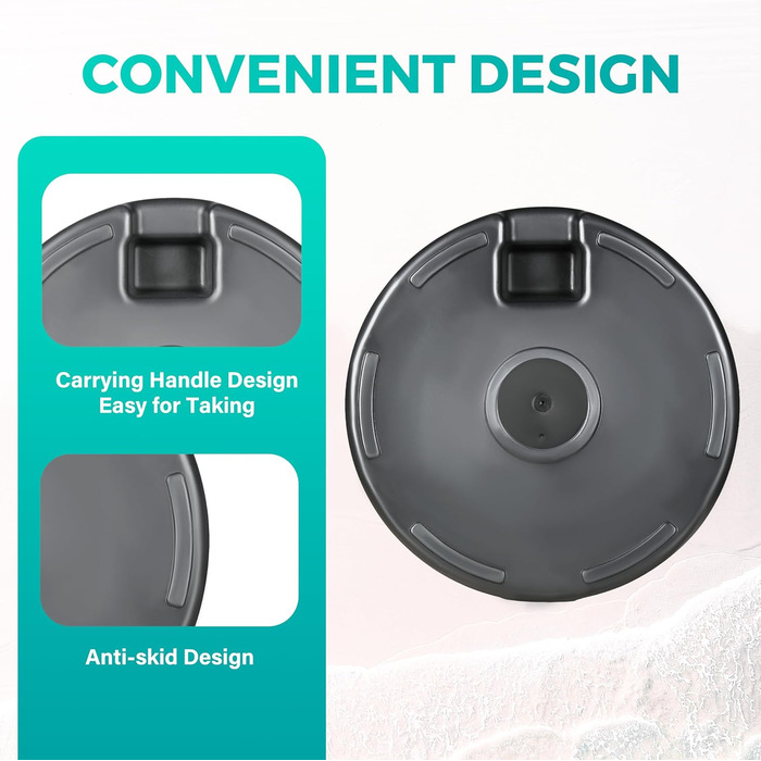 Міцний парасолькотримач InfiniPower 50 л для вулиці: газон, тераса, басейн (чорний)