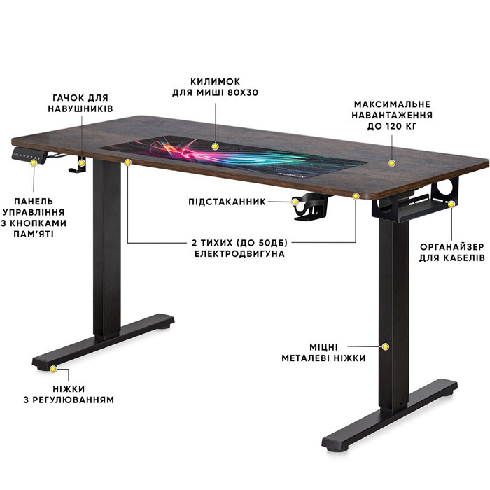 Стіл Evo-kids PowerDesk Duo Antique (арт. EVO-242 Duo Antique / Black)