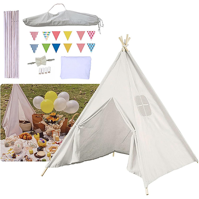 Дитячий намет-типі для гри, намет-типі для дітей з вікном, індіанський намет-типі для дому та вулиці, ігровий будиночок