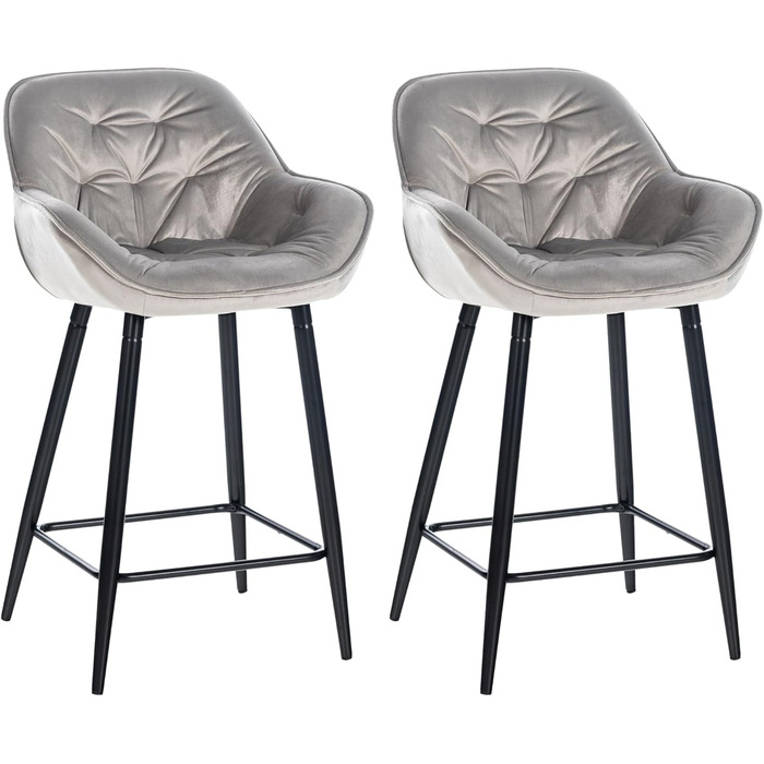 Барні крісла Gibson (2 шт) - м'які, з підніжкою, рожевого кольору, оксамиту, сірого кольору