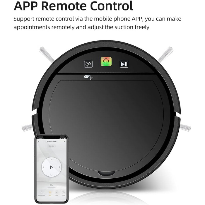 Робот-пилосос з функцією миття підлоги, 2300Pa, 3-в-1, бак 350мл, керування через APP, Alexa, для твердих підлог, шерсті тварин, килимів