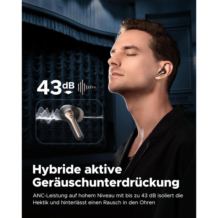 Навушники-вкладиші SoundPEATS Capsule3 Pro Bluetooth 5.3, Hi-Res, ANC, LDAC, 52H, додаток, Чорний