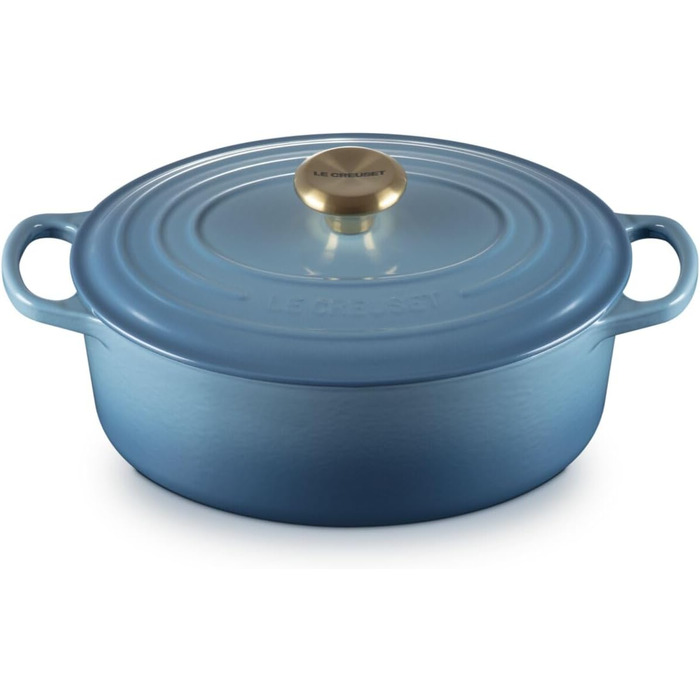 Le Creuset Signature Чавунна сковорода з кришкою, овальна, 29 см, 8.9 л, для всіх типів плит, Kirschrot (Вишня)