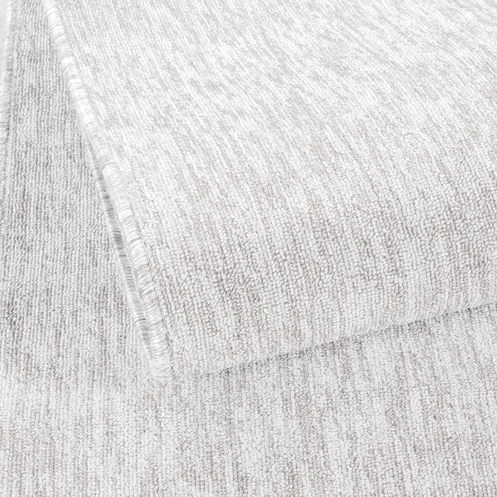 Килим з коротким ворсом, плоский тканий килим з петлями, легкий у догляді, для вітальні, спальні та дитячої, світло-сірий (кремовий, 280x370 см)