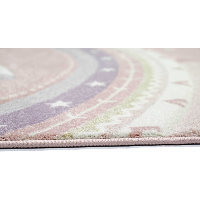 Килим для дому 24 дитячий килим для спальні Єдиноріг Веселка кремово-рожевий Розмір (200 х 290 см)