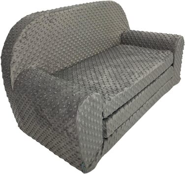 Дитячий розкладний диван FORTISLINE Mini 2в1 40x78x45 см, сірий плюш, знімний чохол, мотив Кошеня, для дітей, пінополіуретан
