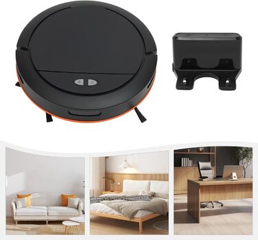 Робот-пилосос 2-в-1 з функцією миття SABUIDDS, потужність 2700Pa, керування через додаток, самостійна зарядка, для шерсті тварин, килимів та твердих підлог (Чорний)