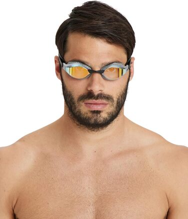 Чоловічі окуляри з повітряним дзеркалом ARENA, універсальний розмір, жовта мідь-срібло