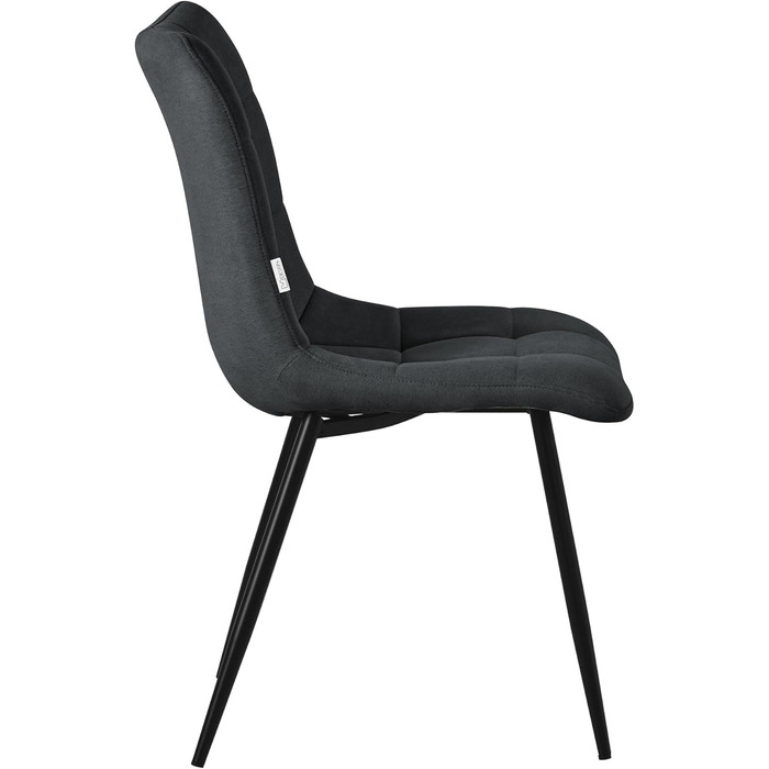 Крісла для їдальні ML-Design: комплект з 4 шт., антрацит, з м'яким сидінням та металевими ніжками. Підходять для їдальні, вітальні, кухні, офісу.
