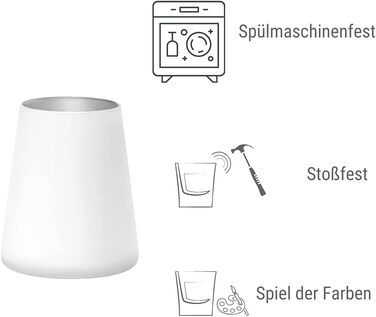 Стакани Stlzle Lausitz 380 мл I Склянки для пиття Набір з 6 чашок I Набір для миття посудомийної машини Безпечний і ударостійкий I Універсальні стакани як склянки для води Келихи для соку Келихи для вина I біле срібло