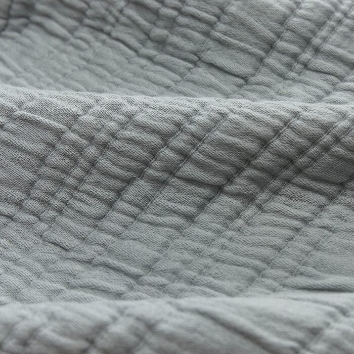 Покривало Velho, текстуроване покривало зі 100 бавовни BCI в плетінні мателассе, ткане та пофарбоване одягом, соціально відповідальне та стійке, (180x230 см, світло-зелено-сірий)