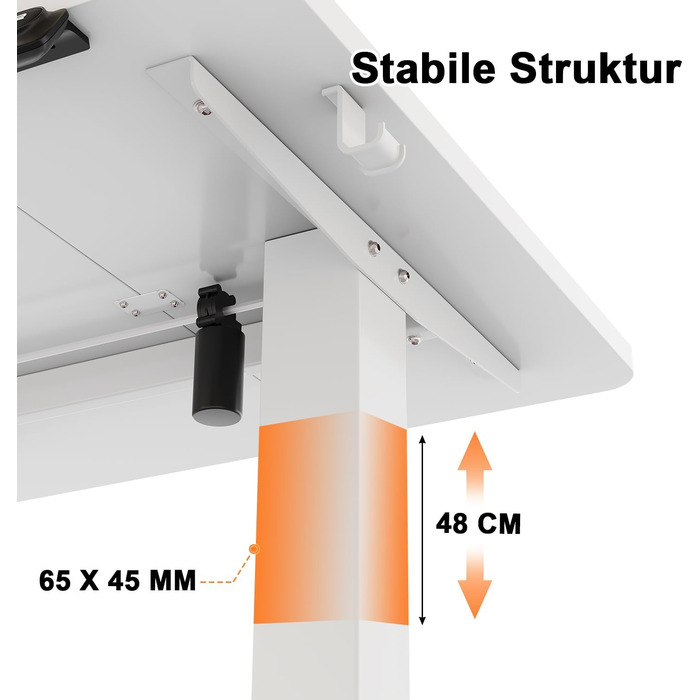 Електричний стіл JUMMICO з регулюванням висоти, пам'яттю, 140 x 60 см, білий